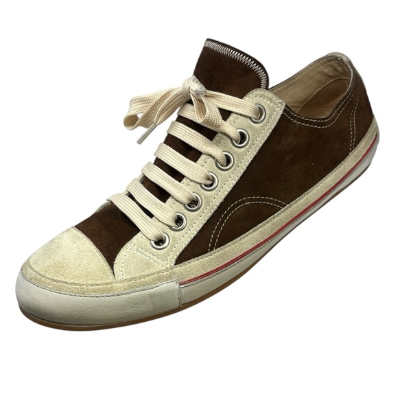 Dries Van Noten Shoes - Dries Van Noten Brown and Cream Suede Retro Inspired Sneakers Women’s size 9.5.